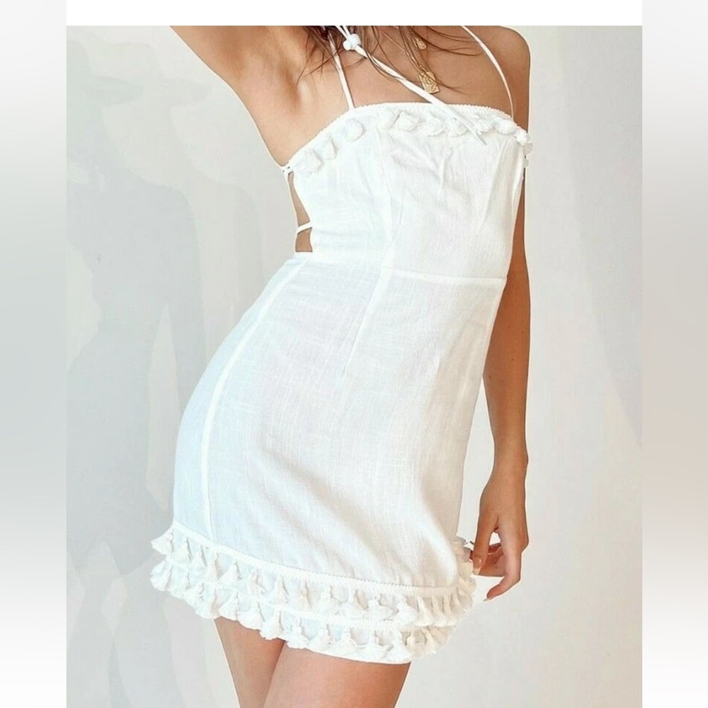 Princess Polly Elegant White Summer Dress size 4